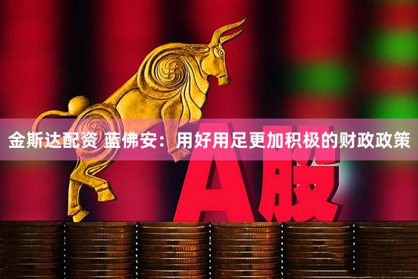 金斯达配资 蓝佛安：用好用足更加积极的财政政策