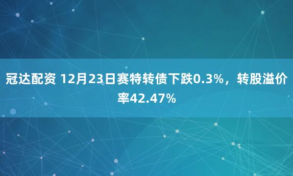 冠达配资 12月23日赛特转债下跌0.3%，转股溢价率42.47%