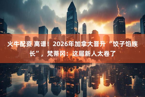 火牛配资 离谱！2026年加拿大晋升 “饺子馅族长”，梵蒂冈：这届新人太卷了